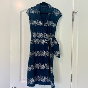Tommy Hilfiger Navy white floral Cotton Dress, size Small